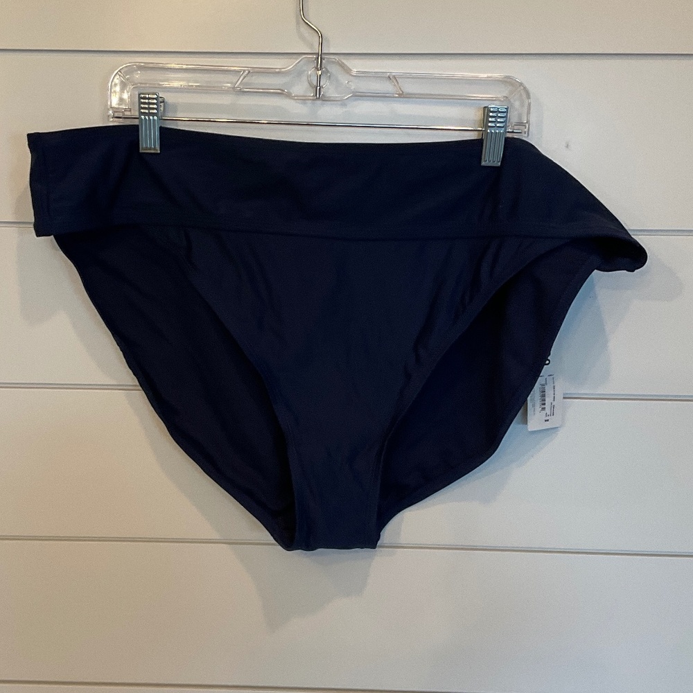 #689 PEYTON & PARKER MEDIUM COVERAGE BIKINI BOTTOMS SIZE: 2X     COLOR: NAVY